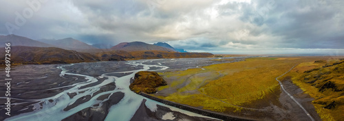 Fall in the Golden Valley in Iceland - A perspective from above photo