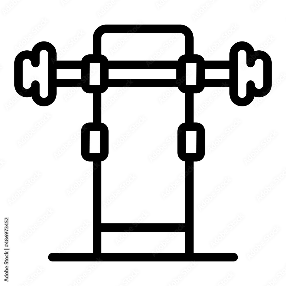 Stand gym barbell icon outline vector. Sport training. Sport cardio Stand gym barbell icon outline vector. Sport training. Sport cardio