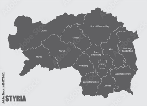 Styria state administrative map