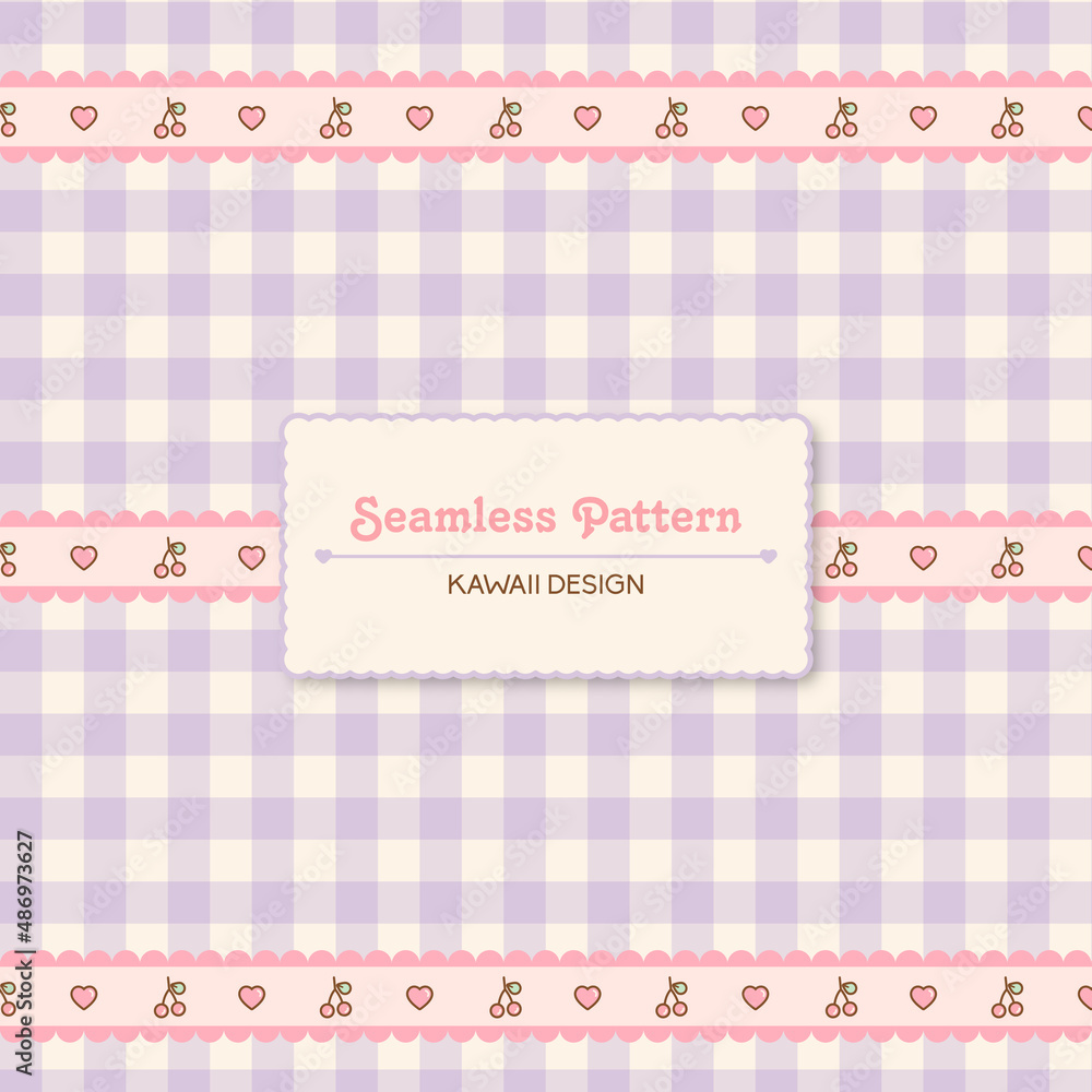 checkered pattern with hearts and cherries checkered pattern with hearts and cherries