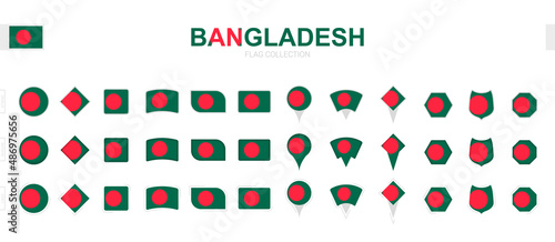 Large collection of Bangladesh flags of various shapes and effects.