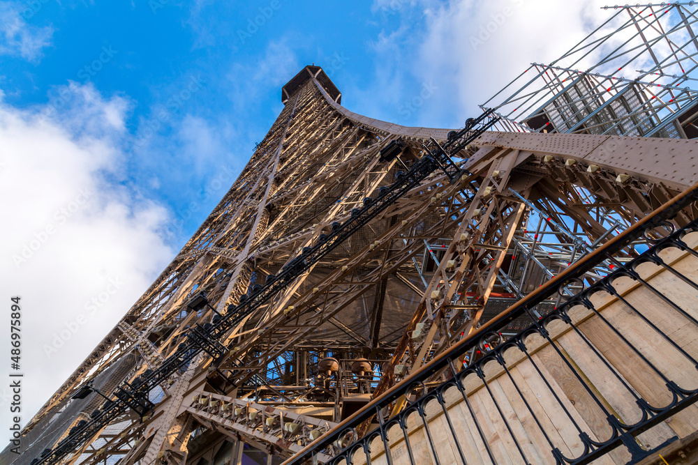 Detail from the Eiffel Tower in Paris, France