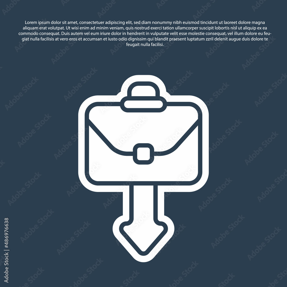 Blue line Briefcase icon isolated on blue background. Business case sign. Business portfolio. Vector Blue line Briefcase icon isolated on blue background. Business case sign. Business portfolio. Vector