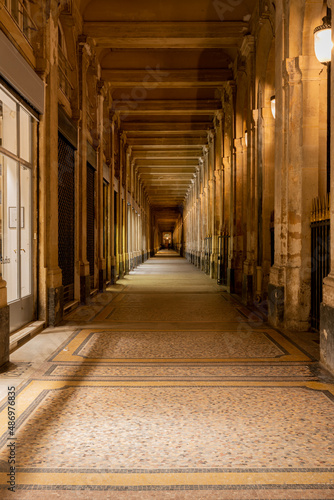 Paris  France - 02 02 2022  Columns and entrance in the Domaine National du Palais-Royal