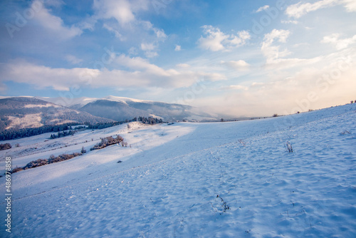 winter landscape in the mountains, Western Tatras, Liptov, Slovakia, Europe