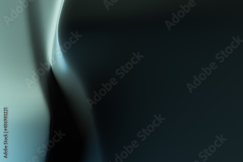 Soft gray chiffon background with mock up place, curves and waves. Design and cloth concept. 3D Rendering.