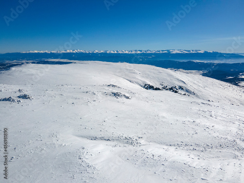 Aerial view of Vitosha Mountain near Cherni Vrah peak, Bulgaria