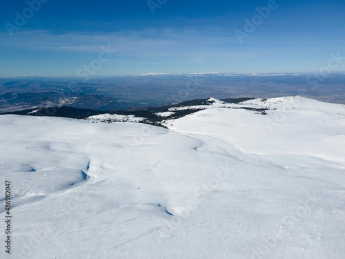 Aerial view of Vitosha Mountain near Cherni Vrah peak, Bulgaria