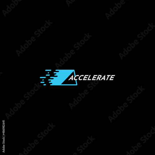 Triangle accelerate logo icon vector template isolated on black background
