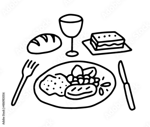 repas servi à table