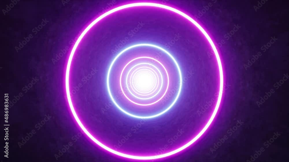 Glowing Neon Circle Light in the Cave VJ Loop Glowing Neon Circle Light in the Cave VJ Loop