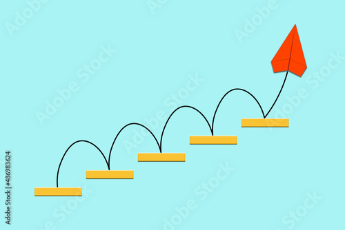 Принти на полотні Success, growth,career path or achievement illustration