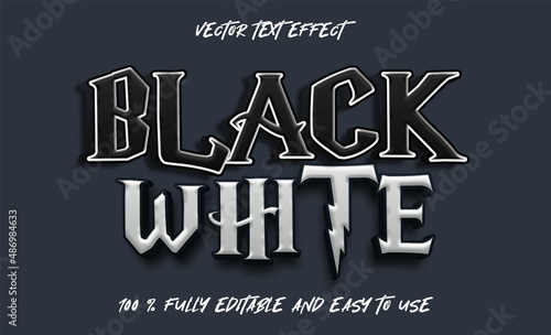 BLACK WHITE VECTOR TEXT EFFECT
