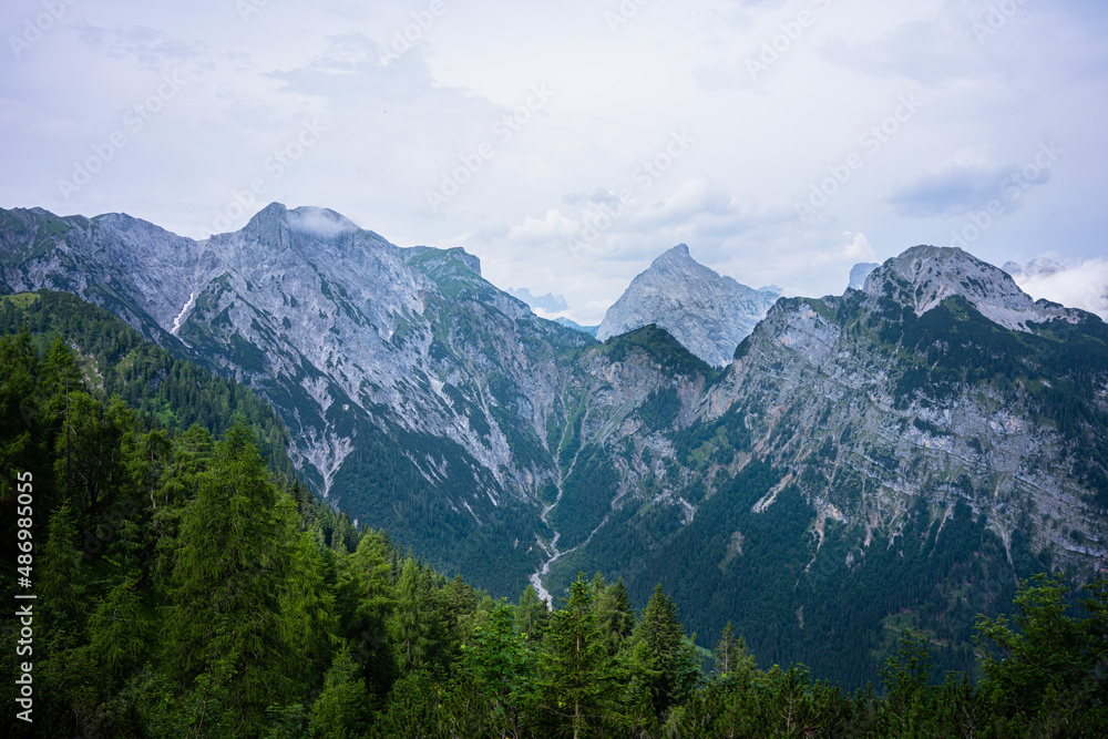 Rofan mountain landscape in tirol Austria. Karwendel mountains.