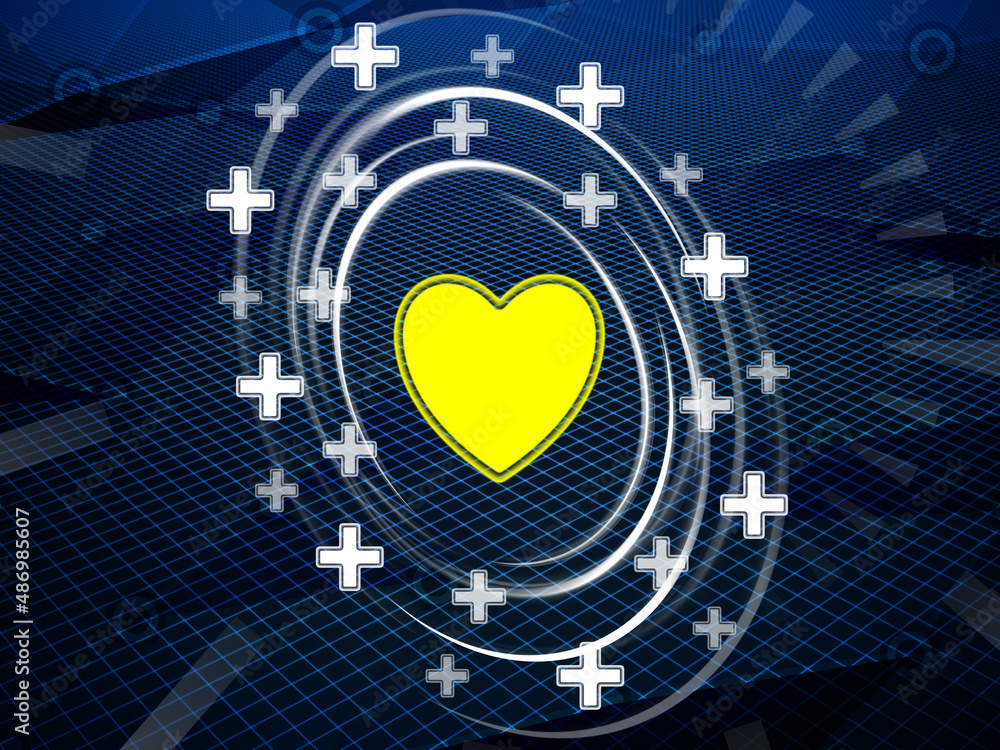 Obraz premium Heart icon on dark background. Illustration.