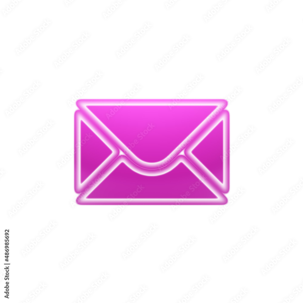 Red e-mail icon isolated in white background. Illustration. Red e-mail icon isolated in white background. Illustration.