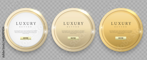 Luxury round frame vector set. Blank labels, banners, icons or buttons for your design