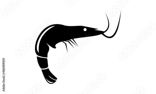 shrimp silhouette vector