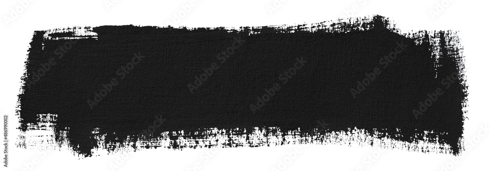 Hand painted stroke of black paint texture isolated on white background - obrazy, fototapety, plakaty 