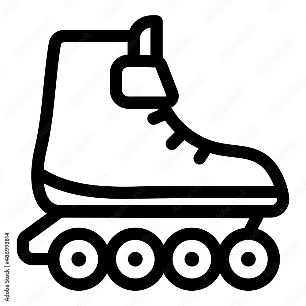 Roller-skates Flat Icon Isolated On White Background Roller-skates Flat Icon Isolated On White Background