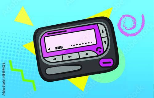 Retro Pager Vector Illustration photo