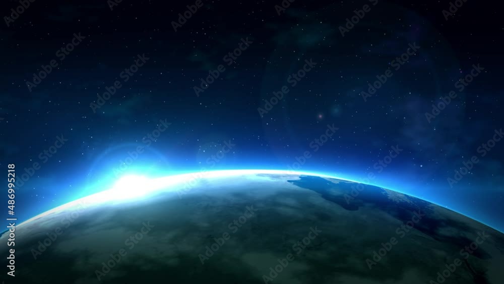青く輝く地球と星のループ タイトルバック 青く輝く地球と星のループ タイトルバック