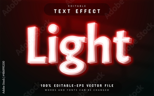 Red light neon style text effect