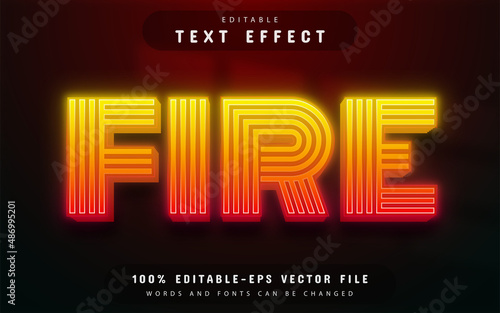 Fire neon style text effect