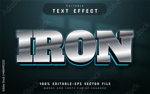 Iron 3d text effect editable