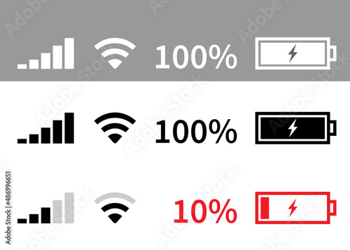 mobile Device system Display. charger battery and Cellphone-WiFi connect of Mobile Device.