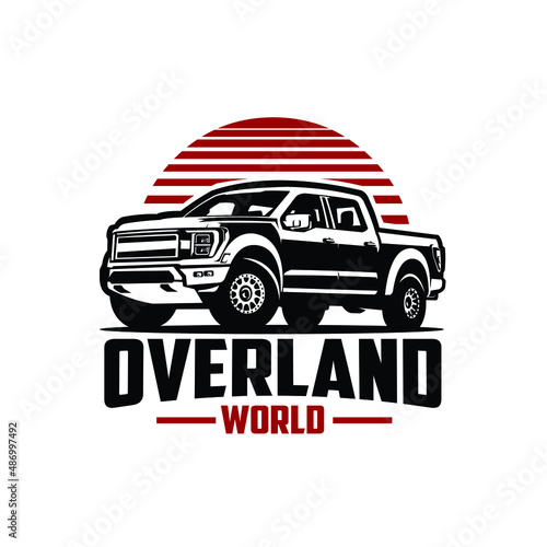 Overland world ready made logo design. Best for trucking and car enthusiast