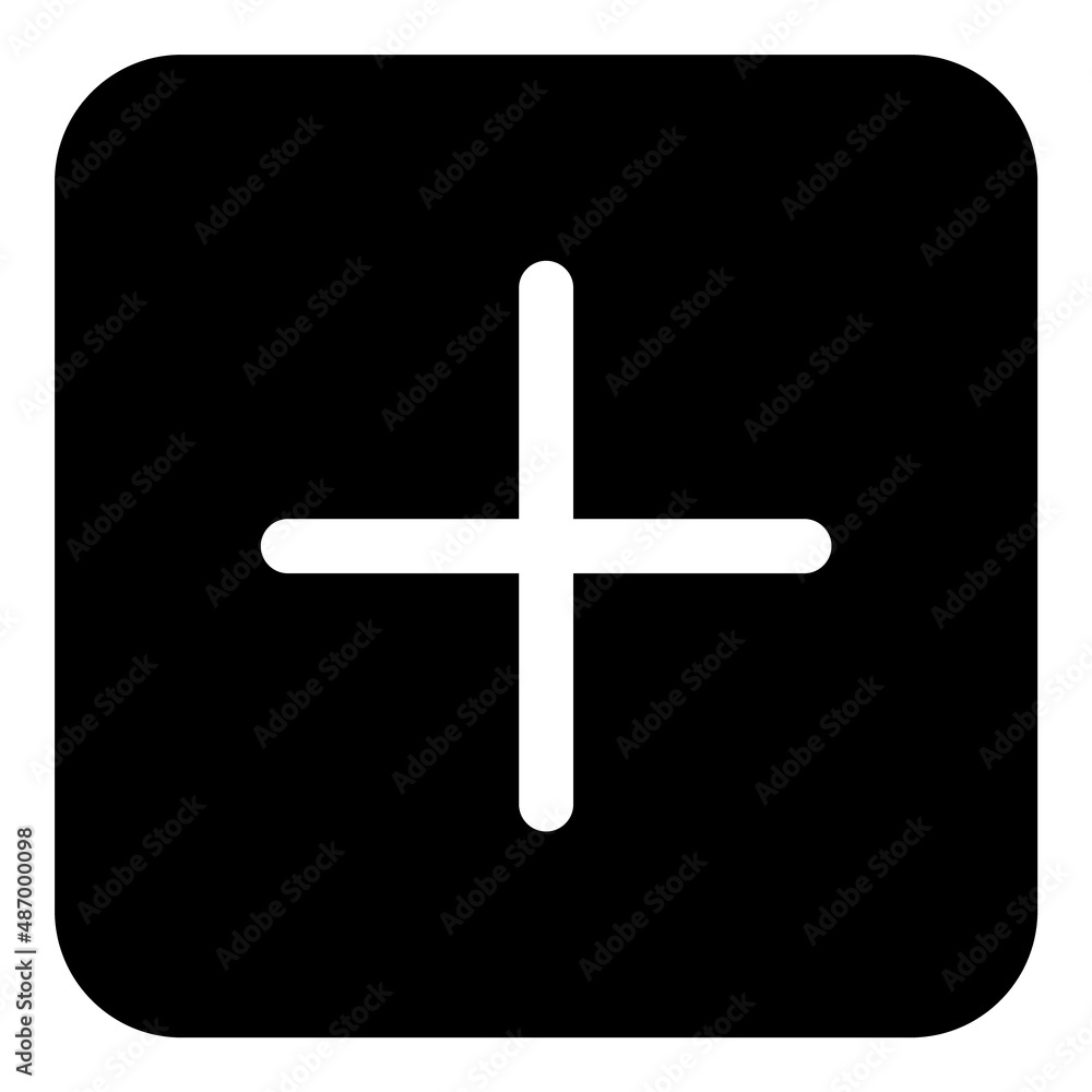 Obraz premium Add Button Flat Icon Isolated On White Background