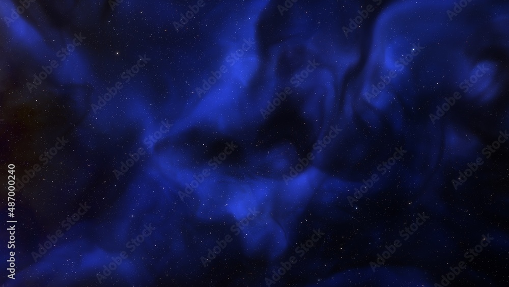 Fototapeta premium Deep outer space with stars and nebula 3d illustration