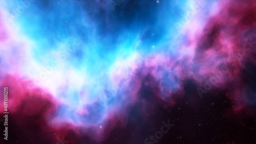 Deep outer space with stars and nebula 3d illustration