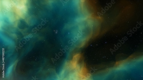 Deep outer space with stars and nebula 3d illustration