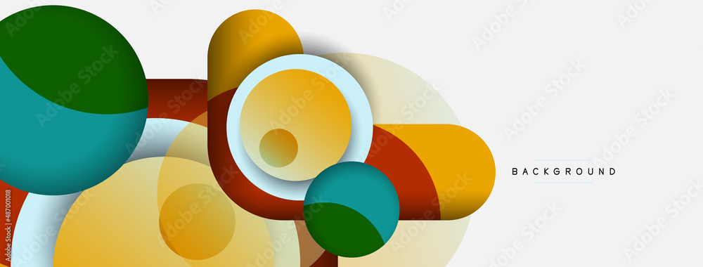 Circle and round shapes abstract background. Vector illustration for wallpaper banner background or landing page Circle and round shapes abstract background. Vector illustration for wallpaper banner background or landing page