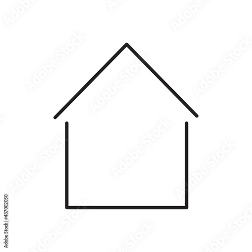 House in line art style. Flat premises. Conceptual representation of dwelling. Vector illustration. stock image. 