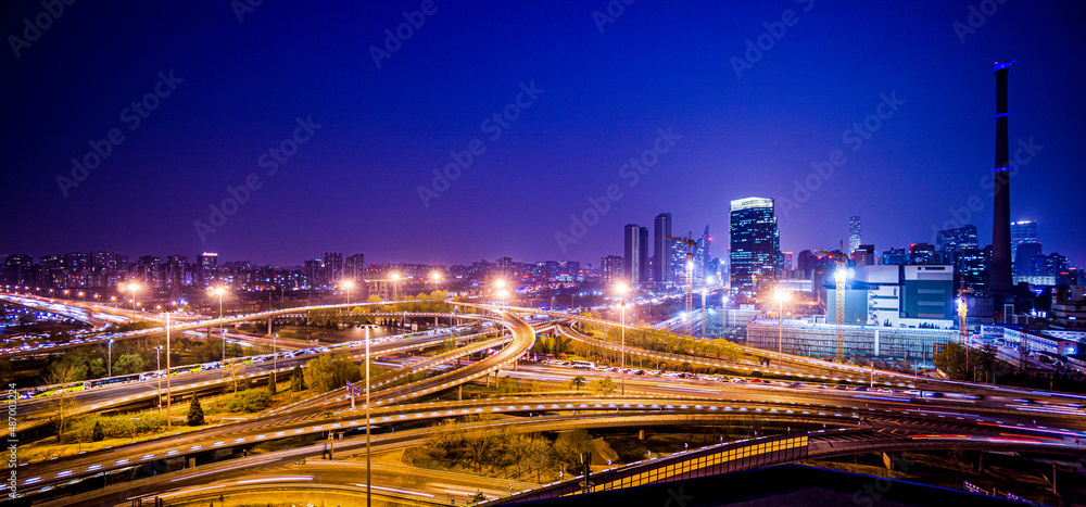 Fototapeta premium Sihui Transportation Hub Expressway in Beijing