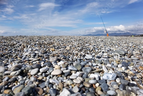 sea beach blue in winter sunny day in monolithi  preveza photo