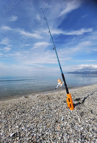 sea beach blue in winter sunny day in monolithi  preveza photo