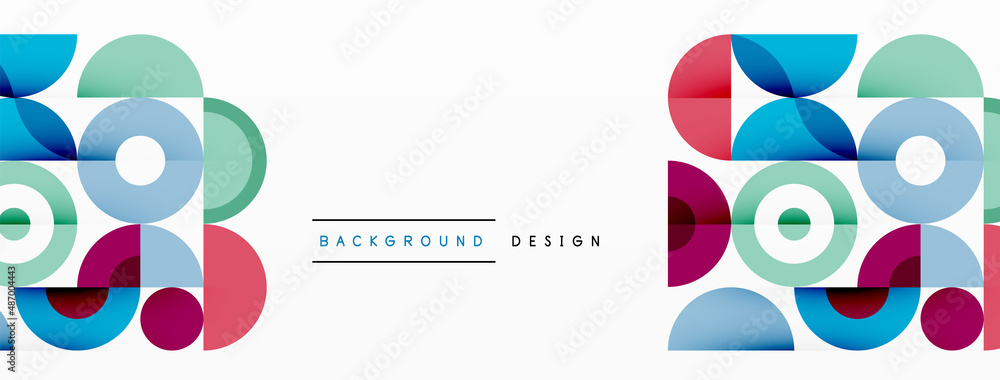 Fototapeta premium Colorful circle abstract background. Template for wallpaper, banner, presentation, background