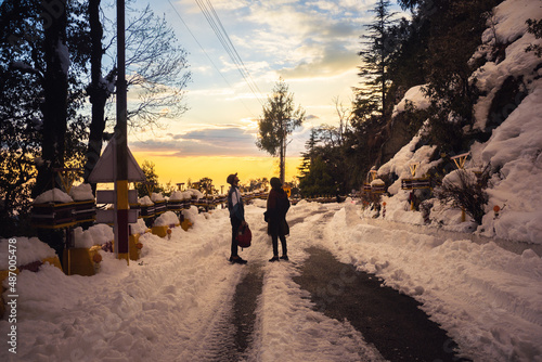 Panoramic sunset view at Dalhousie, Himachal Pradesh, India