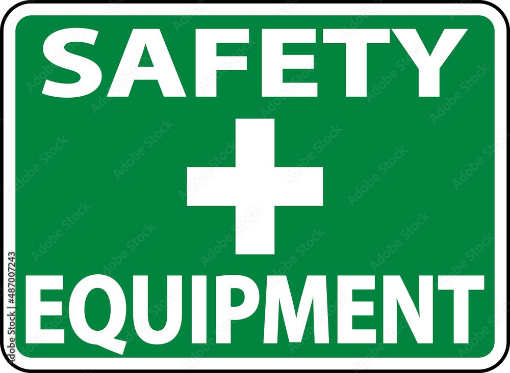 Obraz premium Safety Equipment Sign on white background