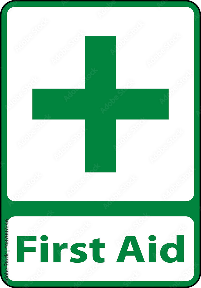First Aid Station Sign on white background First Aid Station Sign on white background