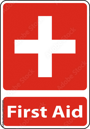 First Aid Station Sign on white background