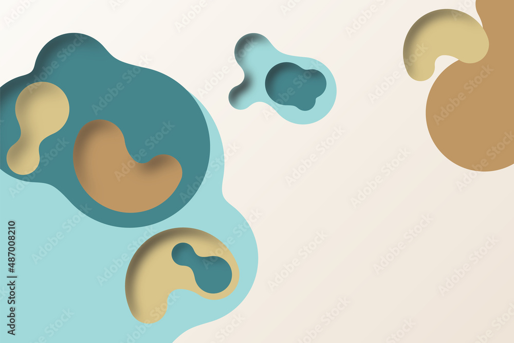 Abstract Modern Background with Wave Papercut Style and Brown Green Pastel Color Abstract Modern Background with Wave Papercut Style and Brown Green Pastel Color