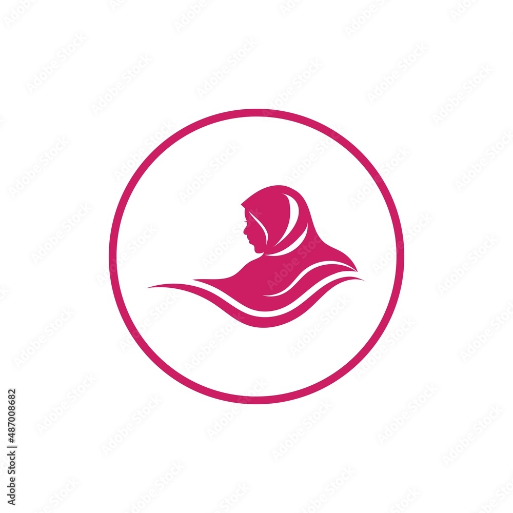Fototapeta premium Muslimah hijab logo design hijab logo template vector image and icon