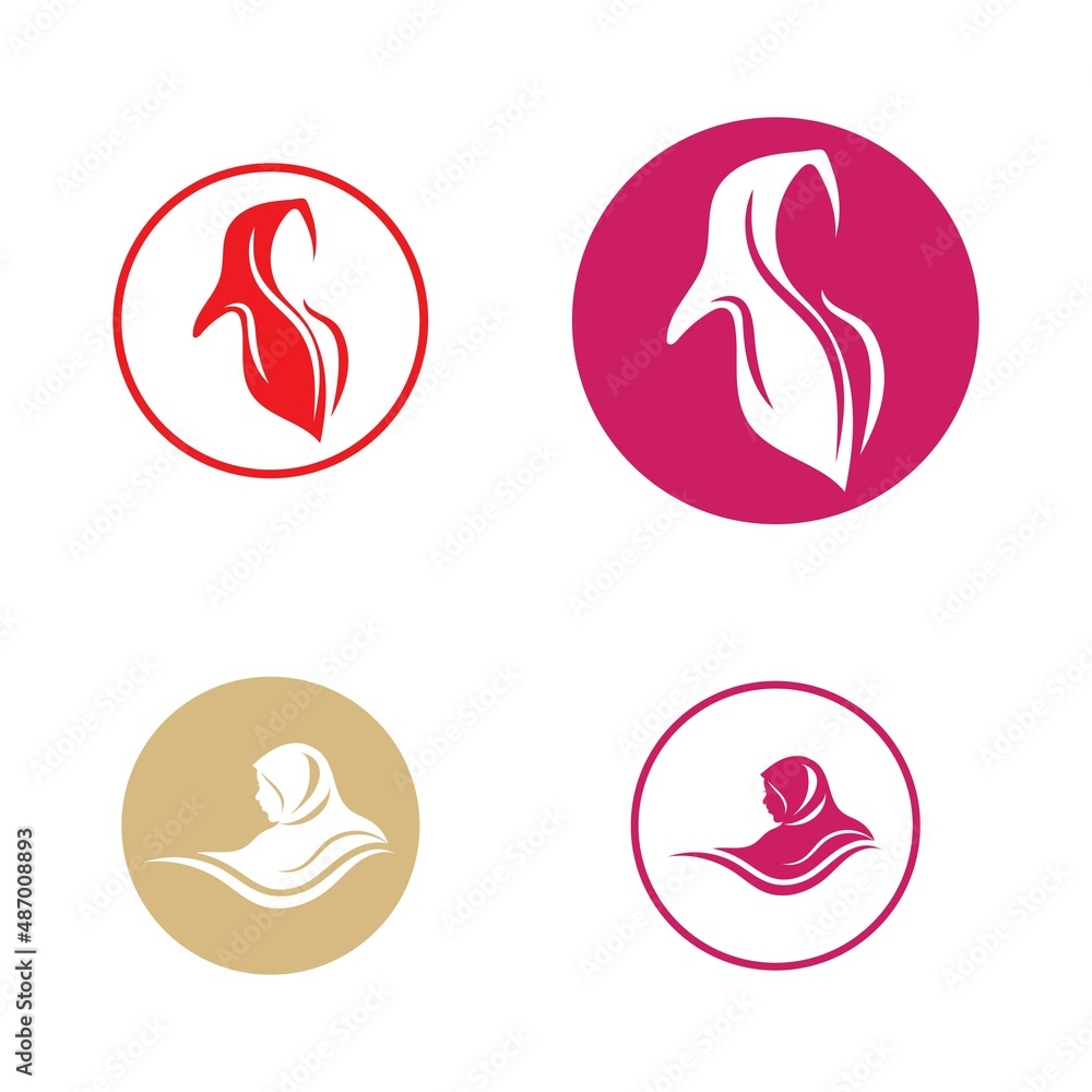 Muslimah hijab logo design hijab logo template vector image and icon Muslimah hijab logo design hijab logo template vector image and icon