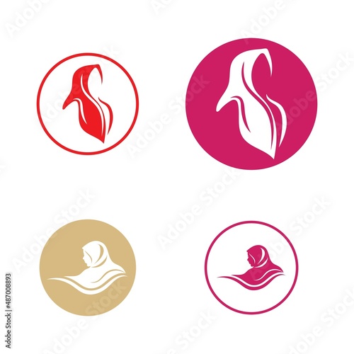 Fototapeta Naklejka Na Ścianę i Meble -  Muslimah hijab logo design hijab logo template vector image and icon