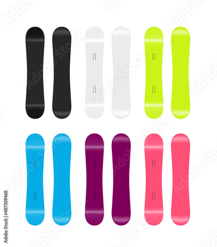 Snowboard template vector illustration set ( design space )